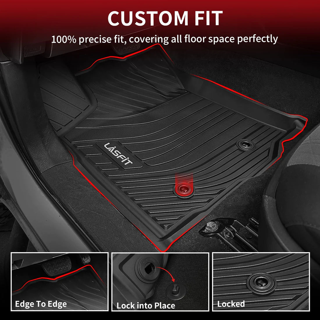Lasfit Custom Fit Floor Mats (2016-2023 Toyota Tacoma)