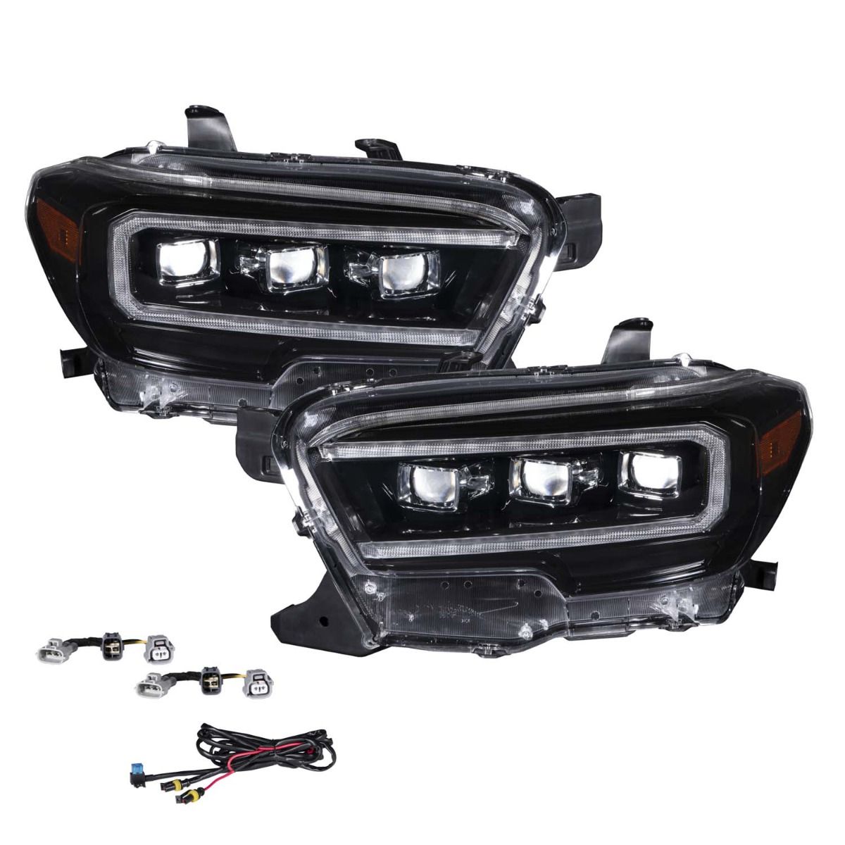 2016-2023 Toyota Tacoma Sequential LED Projector Headlights with Amber DRL (pair)